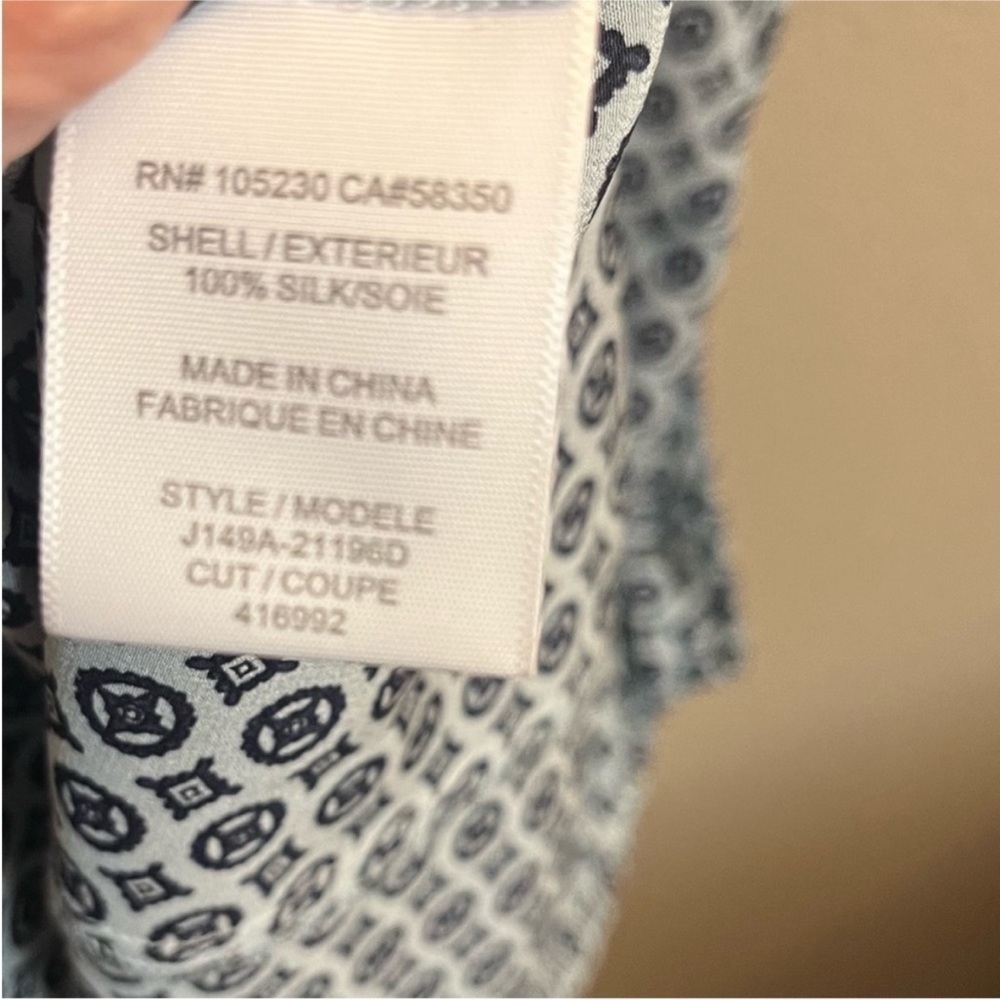 SILK JOIE Drew D Printed Porcelain Peacock Blue Medallion Tank Small Luxury EUC - Picture 10 of 14